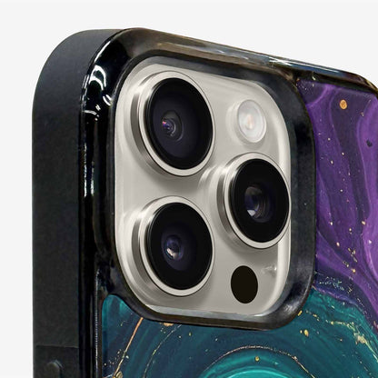 iPhone 16 Pro Case — Marbled Swirl Texture Blended With Galaxy, Customized Protective Case