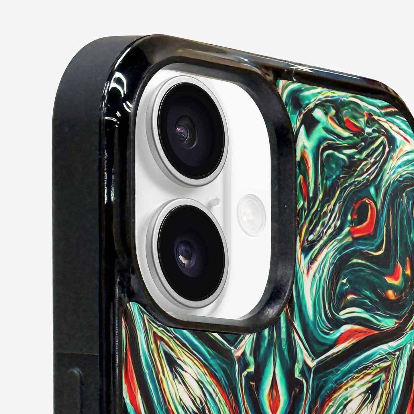 iPhone 16 Case — Holographic Tribal Blaze, Unique Phone Case Design