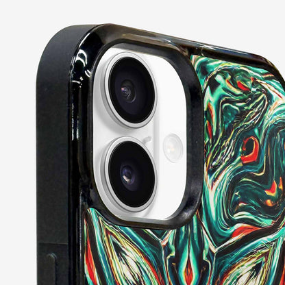 iPhone 16 Case — Holographic Tribal Blaze, Unique Phone Case Design