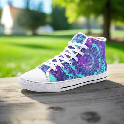 Celtic Silver Blue Vivid Bold Art - Freaky Shoes | Custom Art Sneakers