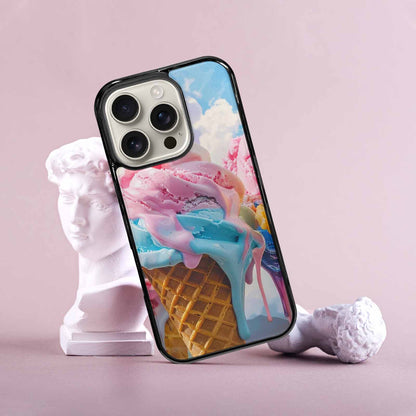 iPhone 16 Pro Case — Collage Of Overlapping Waffle Cone Icecream, Custom Made Phone Cover