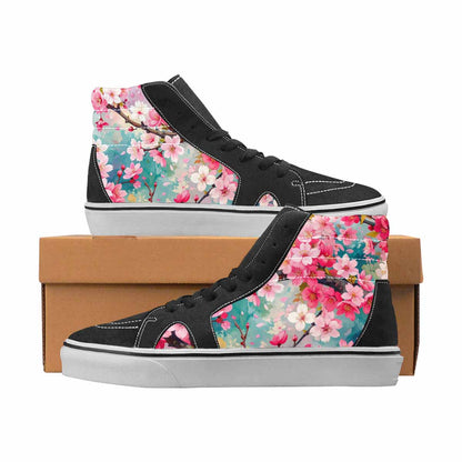 WOMEN'S Cherry Blossom High Top Canvas Made To Order Aesthetic Custom Print Sneakers