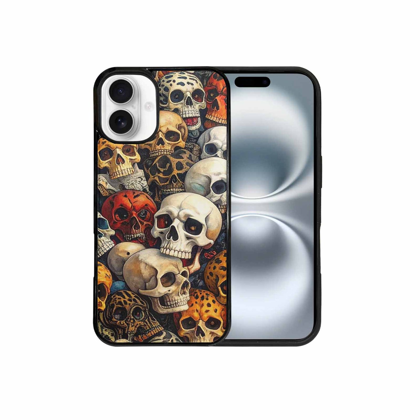 iPhone 16 Plus Case — Skulls Pattern Hundreds Of Sma 1q9, Custom Phone Case