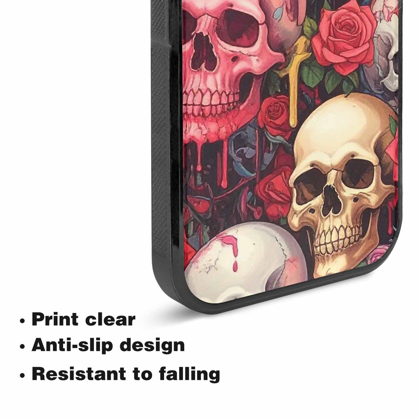 iPhone 15 Plus Case — Skulls And Roses Skulls And Roses, Custom Designed Case Cover