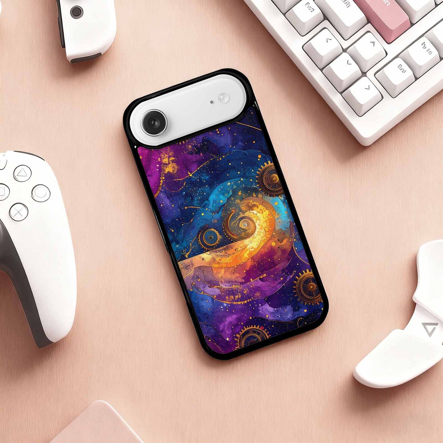 iPhone 17 Air Case — Steampunk Galaxy Art Seamless Pattern Galaxy, Unique Phone Case Design