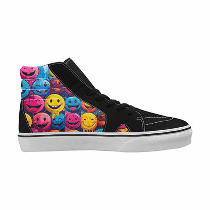 MEN'S Melting Moon Smiley High Top Canvas Surreal Custom Shoes