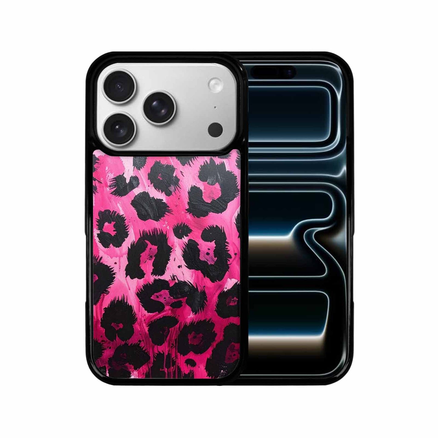 iPhone 17 Pro Case — Black Pink Ink Animal Print Animal, Custom Printed Phone Case
