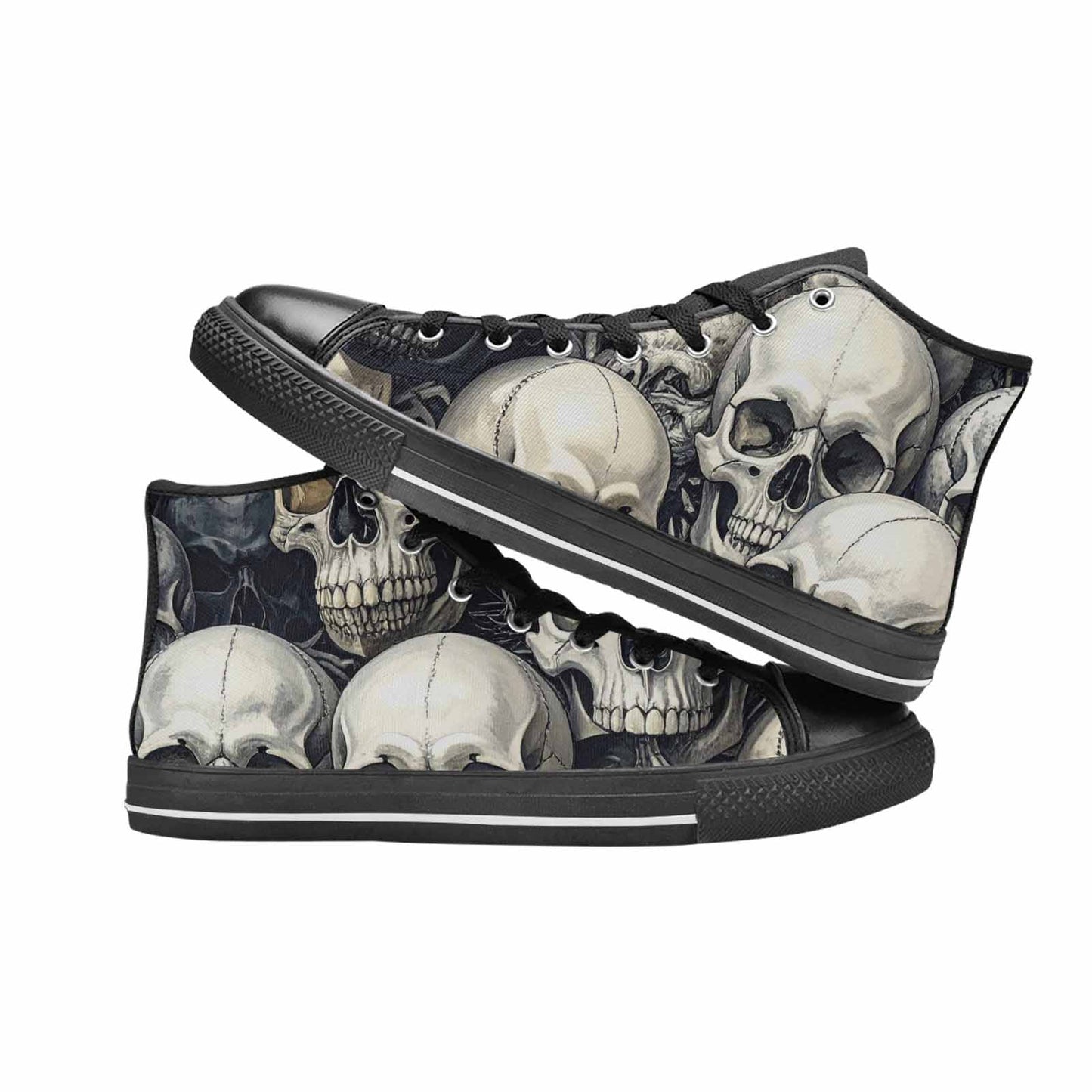 MEN'S Skulls - Classic High Top Canvas Cottagecore Custom Shoes
