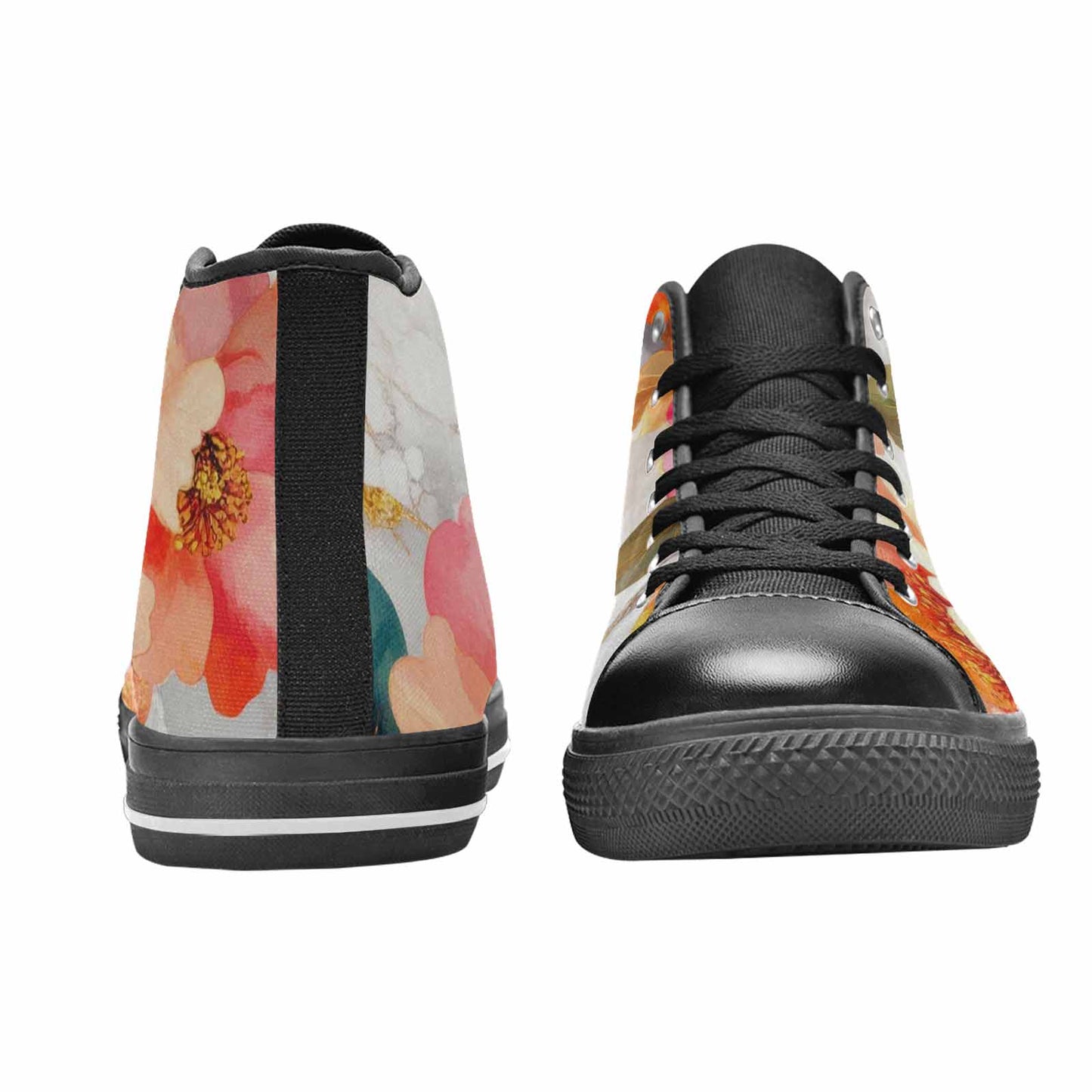 MEN'S Marble Floral High Top Canvas Y2K Custom Sneakers