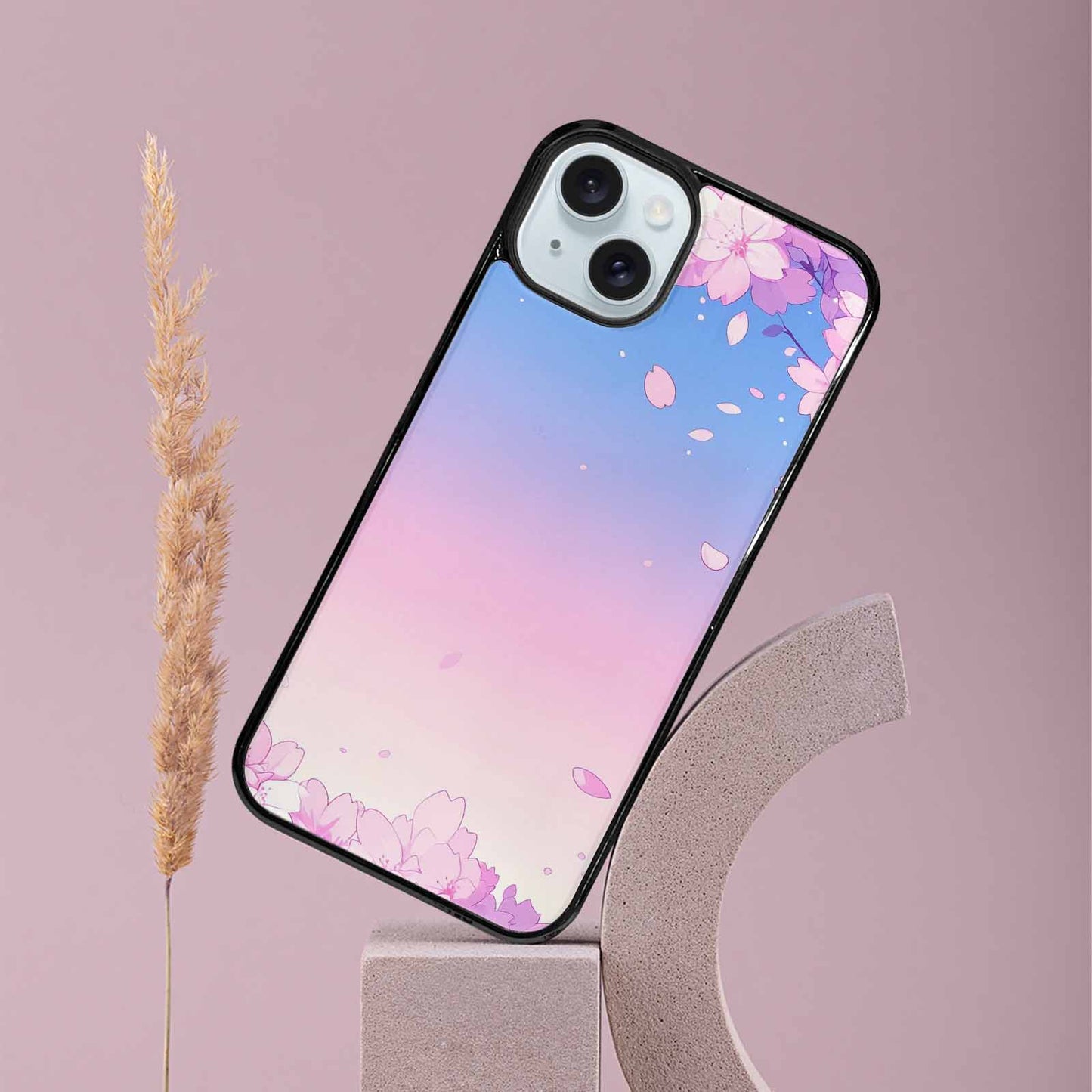 iPhone 15 Plus Case — Anime Cherry Blossom Custom, Custom Printed Phone Case