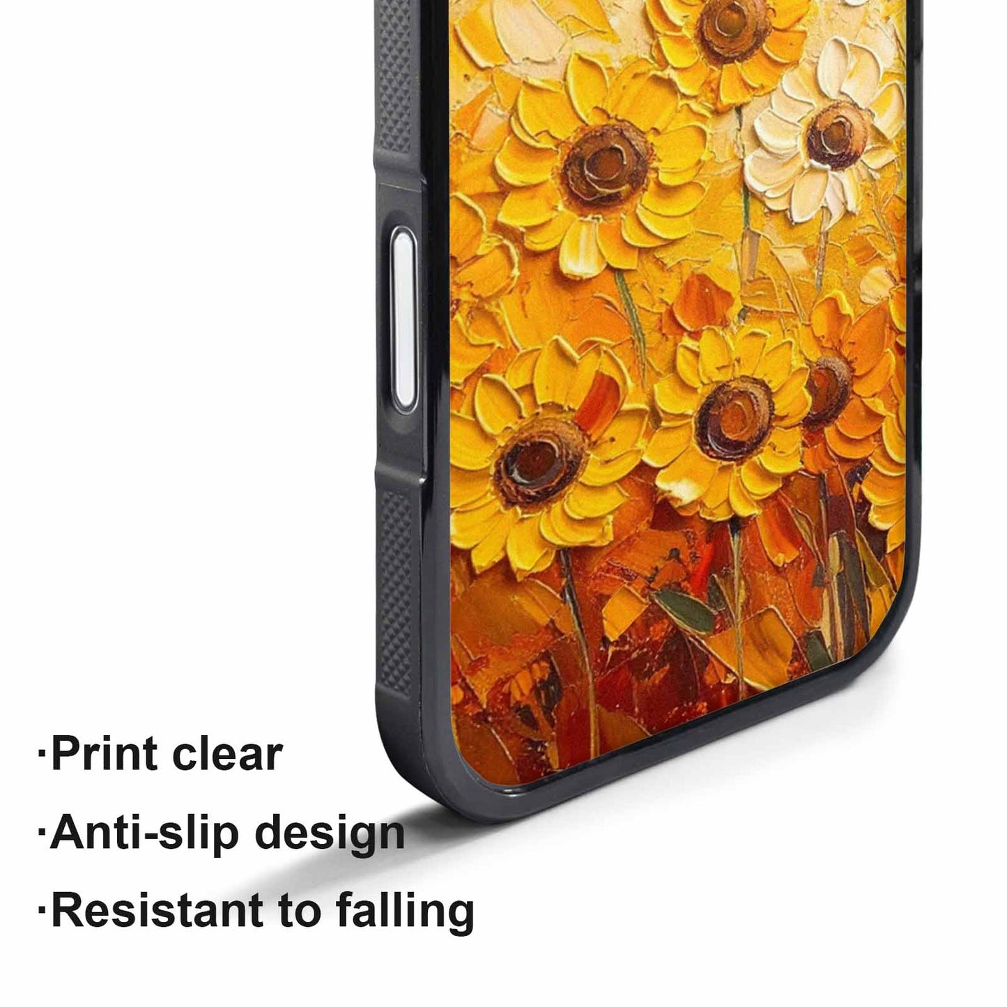iPhone 17 Air Case — Impressionist Sunflower Brushstroke Pattern Hundreds Floral, Custom Print Case Cover