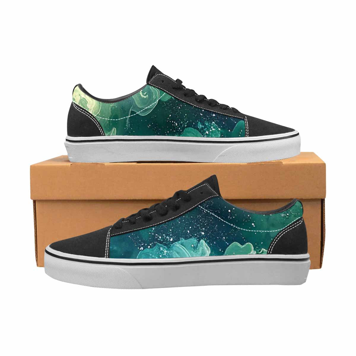 WOMEN'S Galaxy Art - Canvas Lace-Up Vibrant Chaos Custom Sneakers