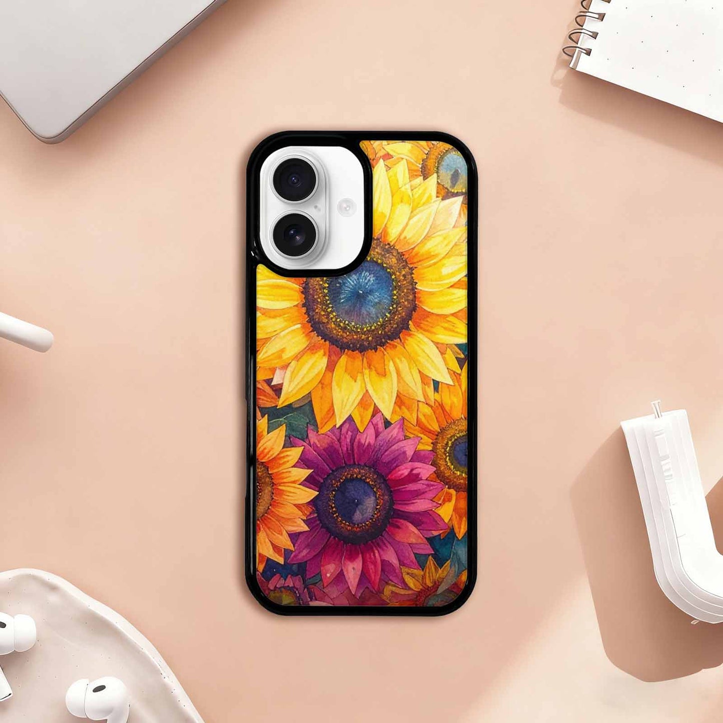 iPhone 17 Case — Full Color Vibrant Sunflower Floral, Custom Print Case Cover