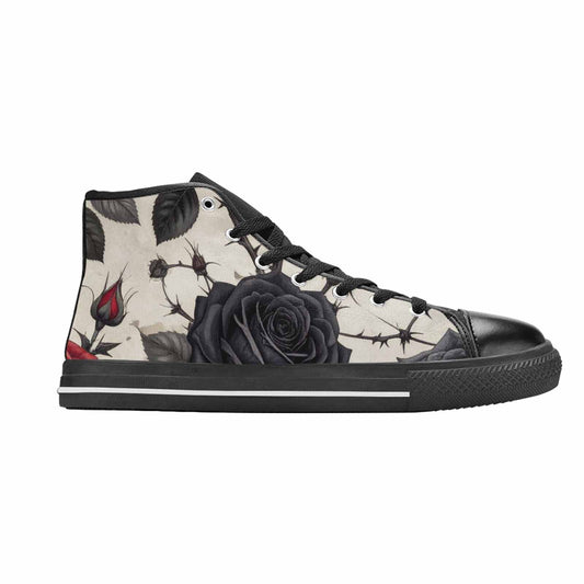 MEN'S Black Gothic Rose High Top Canvas Y2K Shoes