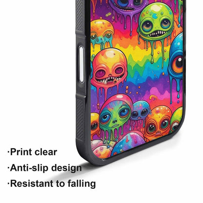iPhone 17 Pro Case — Melting Aliens Pattern Hundreds Of Alien, Unique Phone Case Design