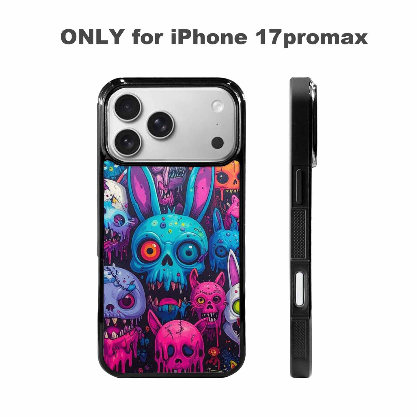 iPhone 17 Pro Max Case — Mixed Toxic Glow Creature Cartoon Cute, Unique Phone Case Design