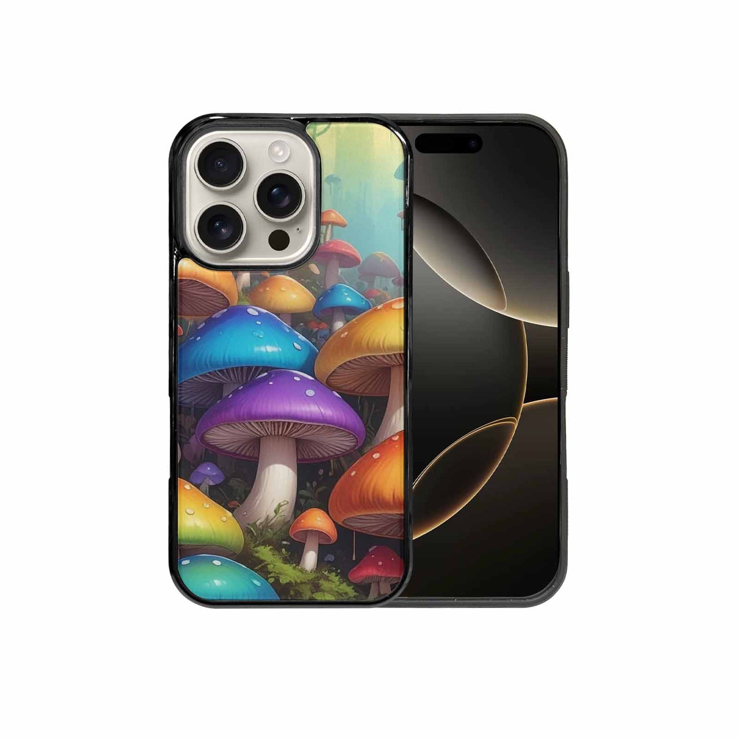 iPhone 16 Pro Case — Overlapping Endlessly No Empty Space Mushrooms, Custom Made Phone Cover