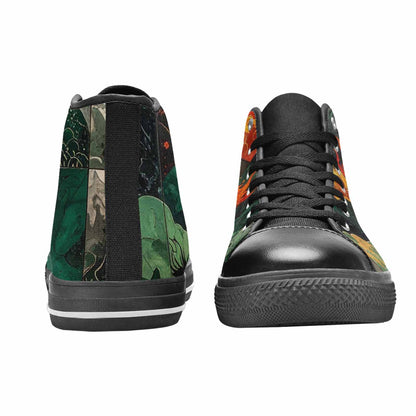 MEN'S Dragon Scale Fantasy High Top Canvas Vibrant Chaos Sneakers