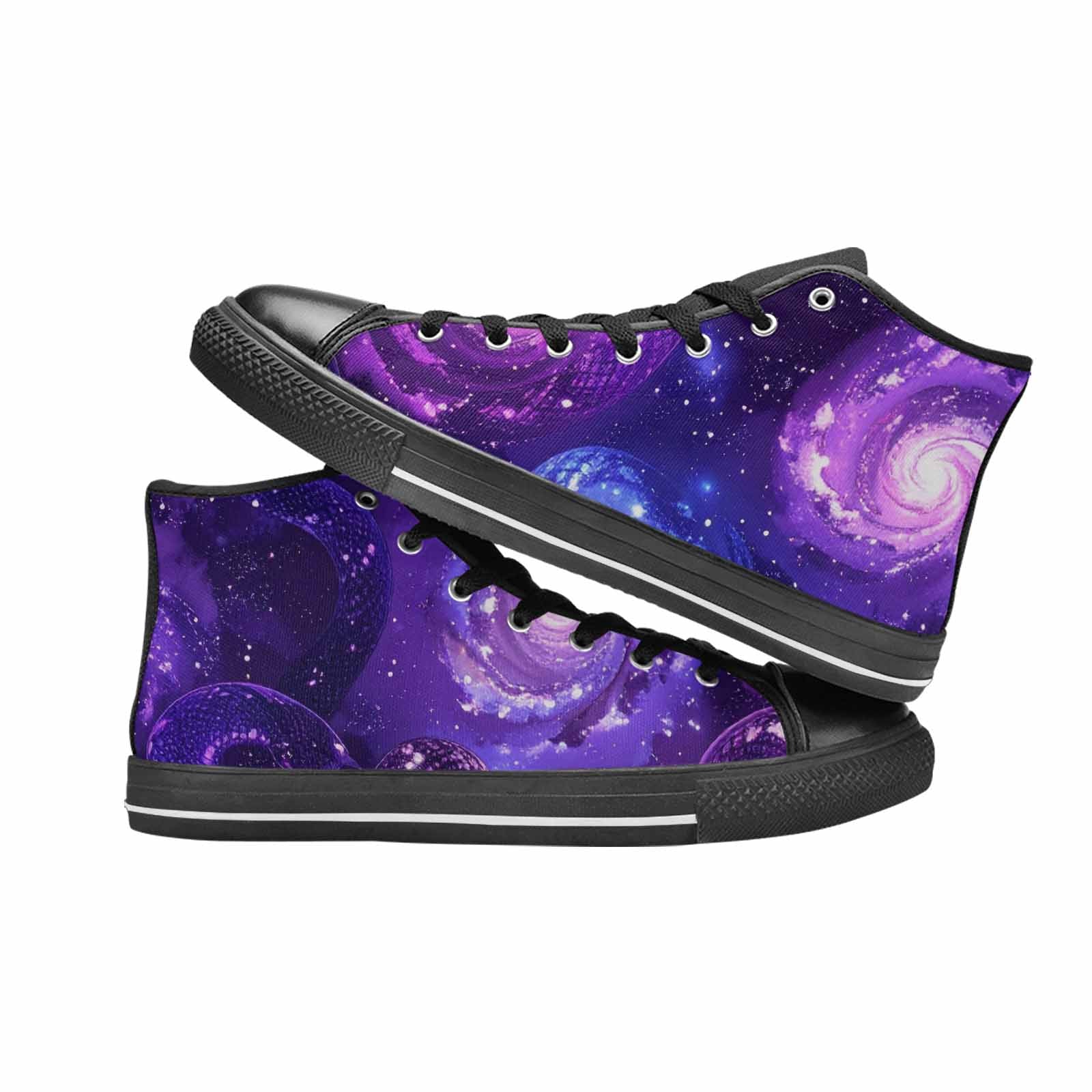 MEN'S Galaxy Snake Print High Top Canvas Vivid Sneakers