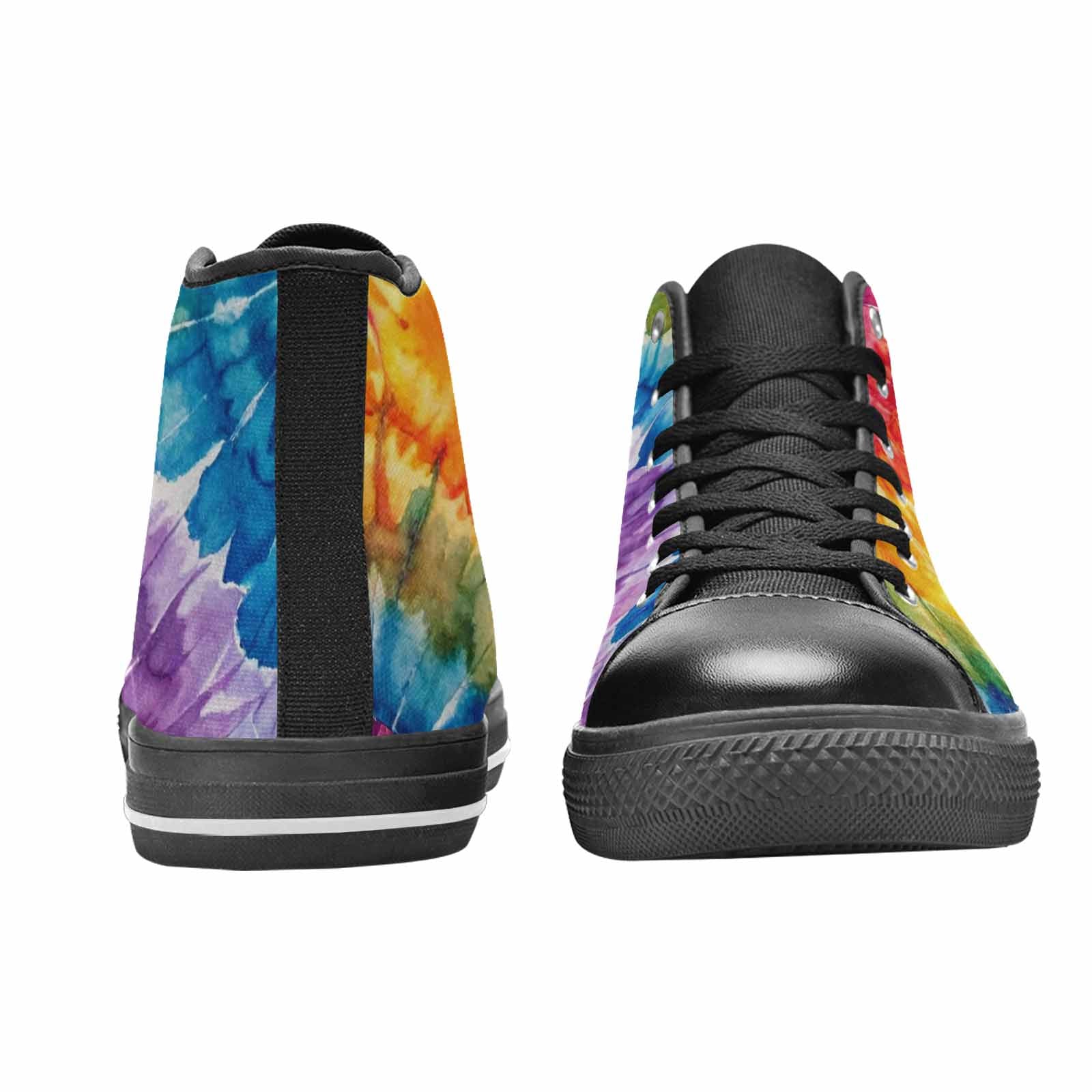 MEN'S Tie Dye Swirl High Top Canvas Wallpaper Art Custom Shoes
