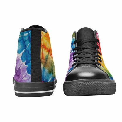MEN'S Tie Dye Swirl High Top Canvas Wallpaper Art Custom Shoes