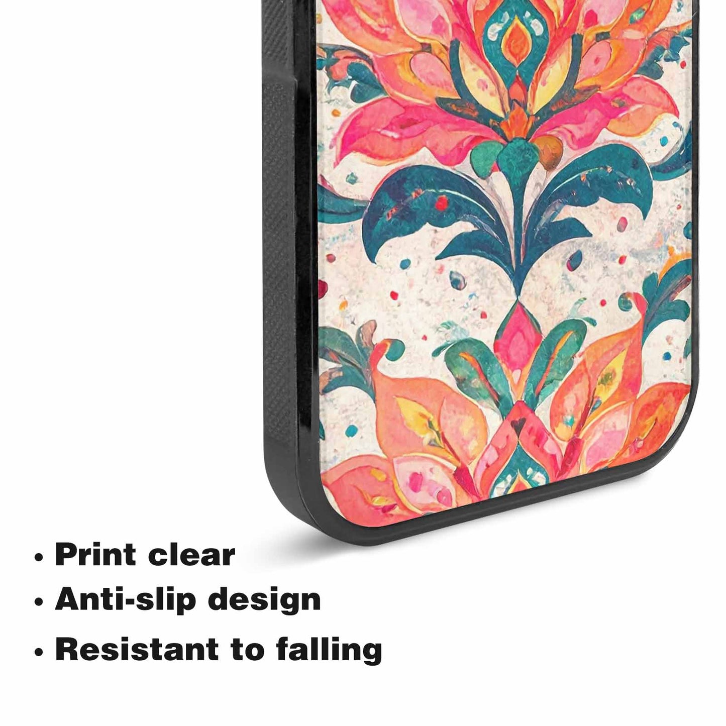 iPhone 15 Plus Case — Marble Floral, Custom Phone Case