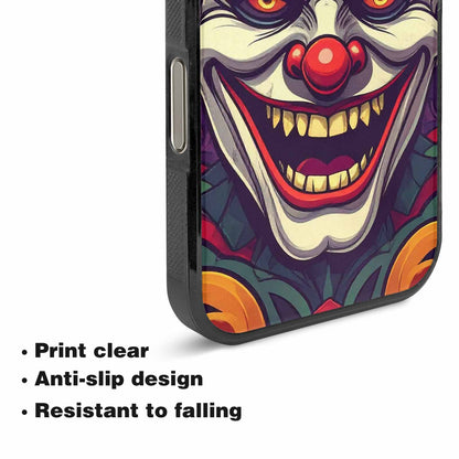 iPhone 16 Pro Max Case — Evil Circus Heads Faces Overlapping Patterns, Custom Phone Case