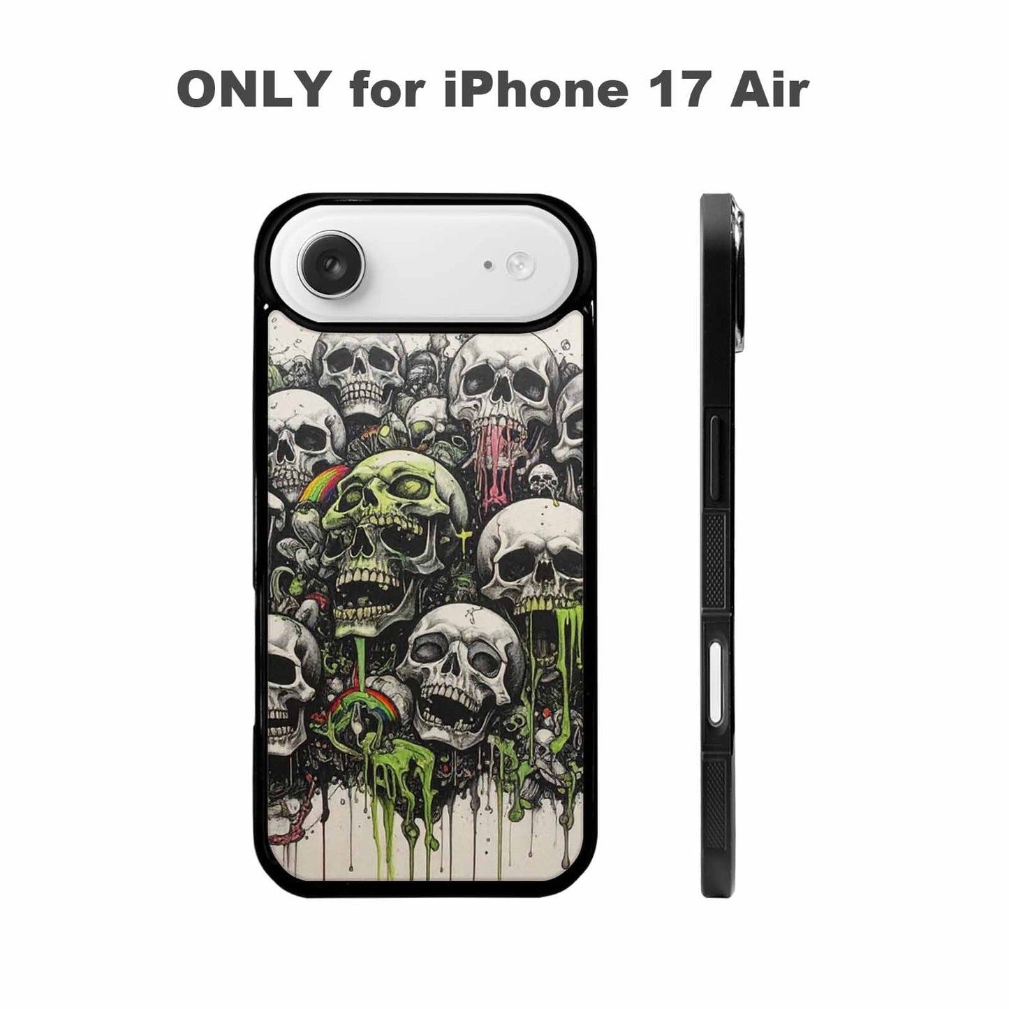 iPhone 17 Air Case — Black Green Ink Rainbow From Gothic, Custom Made Phone Cover