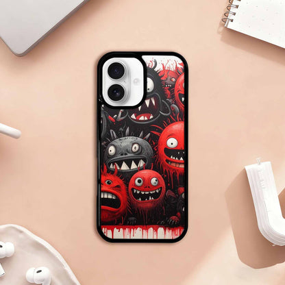 iPhone 17 Case — Black &amp; Red Ink Cartoon Cute, Unique Phone Case Design