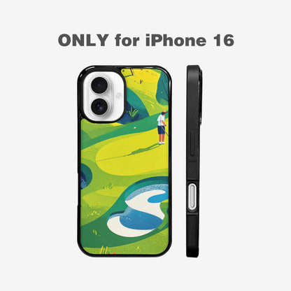 iPhone 16 Case — Golf Cartoon Art Pattern, Custom Designed Case Cover