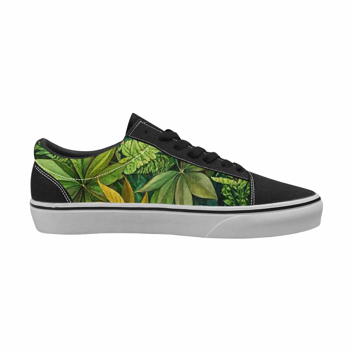 WOMEN'S Seven-Point Palmate Leaf Canvas Lace-Up Aesthetic Custom Shoes