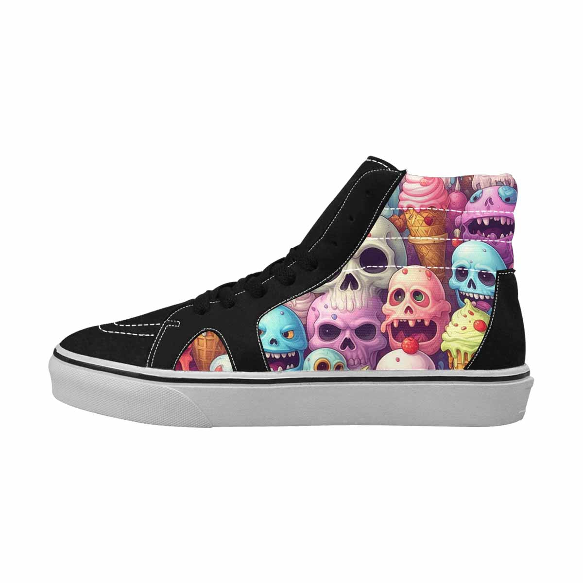 MEN'S Ice Cream Monsters  High Top Canvas Melting Art Custom Sneakers