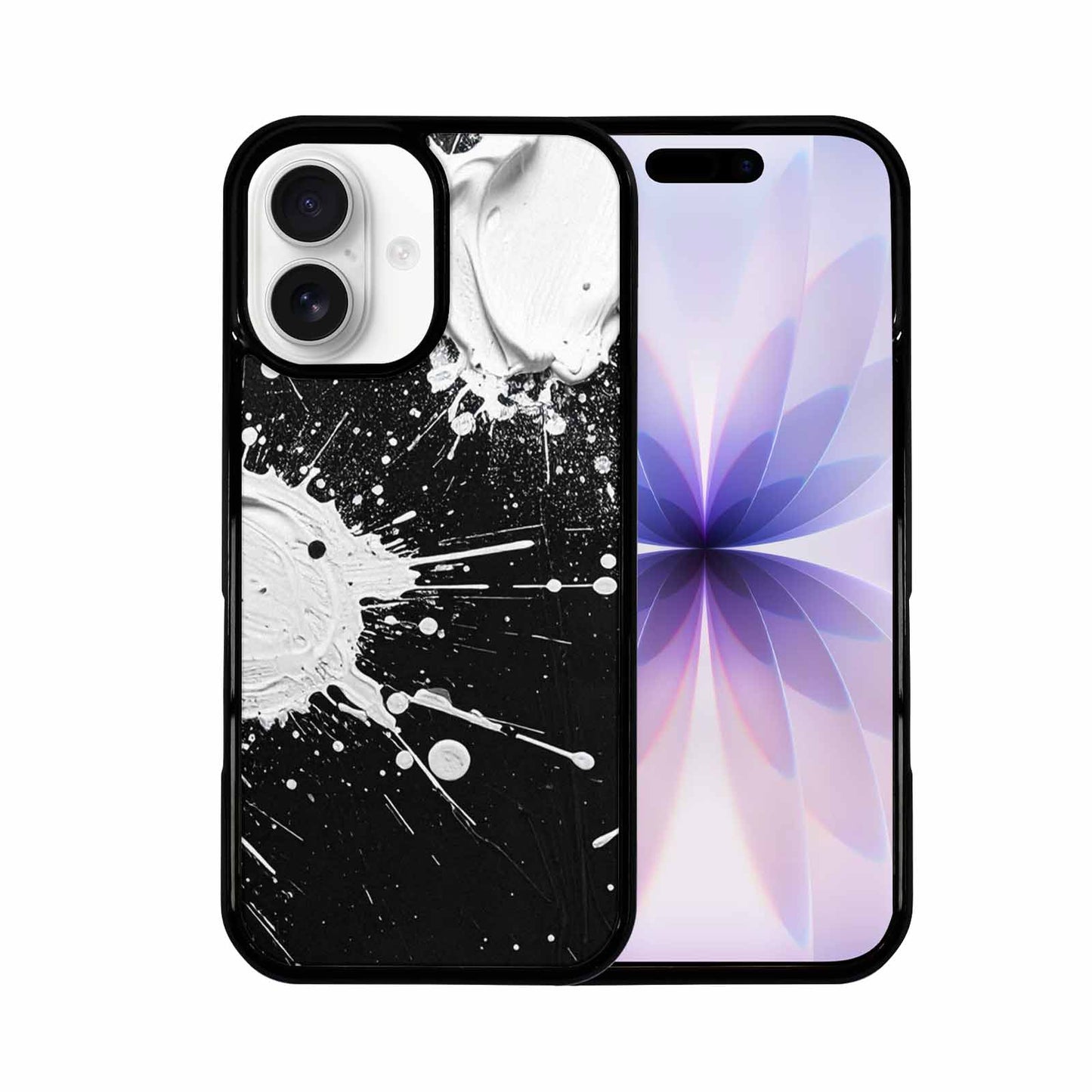 iPhone 17 Case — White Ink Splatter Texture Watercolor Abstract, Customized Protective Case