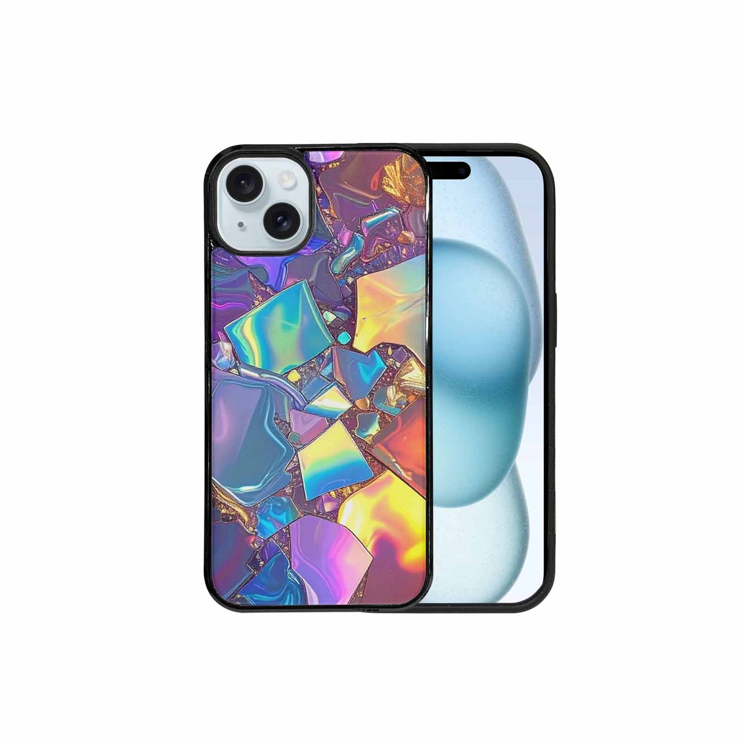 iPhone 15 Plus Case — Holographic Iridescent Shimmer Pattern Hundreds Of, Custom Printed Phone Case