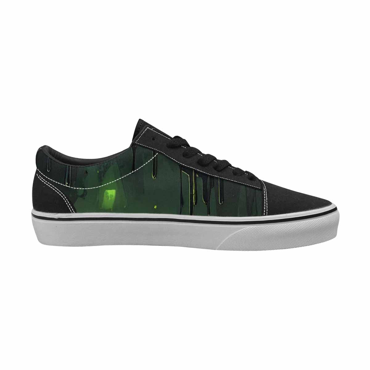WOMEN'S Toxic Melting Skeleton Cats Lace-Up Canvas Neon Fantasy Custom Shoes