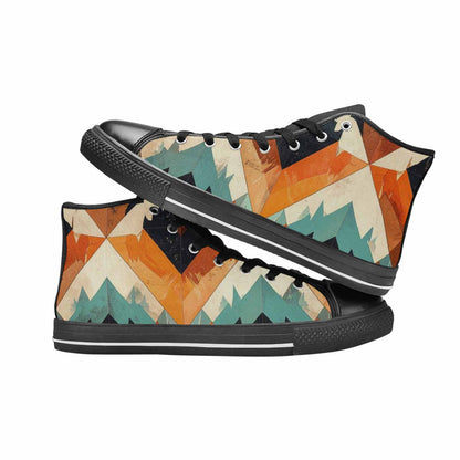 MEN'S Southwestern Geometric Diamond High Top Canvas Grunge Custom Shoes