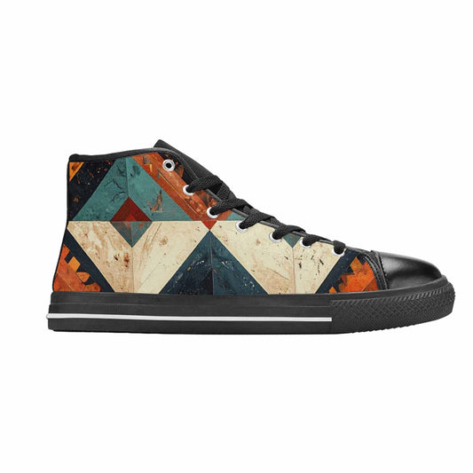 MEN'S Southwestern Geometric Diamond High Top Canvas Vibrant Chaos Sneakers