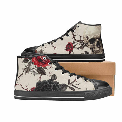 MEN'S Skulls - Roses High Top Canvas Surreal Custom Shoes