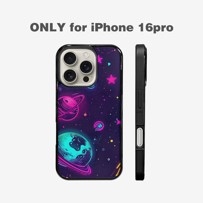 iPhone 16 Pro Case — Space Galaxy Astronaut Pattern Planets Stars, Unique Phone Case Design
