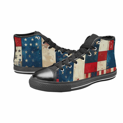MEN'S American Flag Stars High Top Canvas Neon Fantasy Sneakers