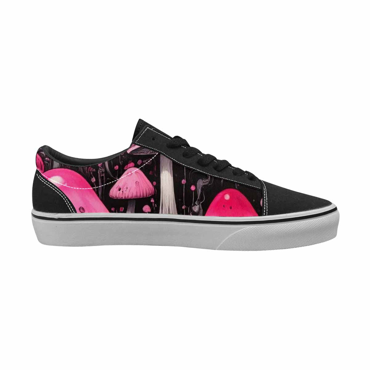 WOMEN'S Rainbow Drip Mushrooms Lace-Up Canvas Dreamlike Custom Shoes