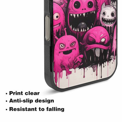 iPhone 16 Pro Max Case — Monsters General Black Pink Ink Cartoon, Custom Phone Case