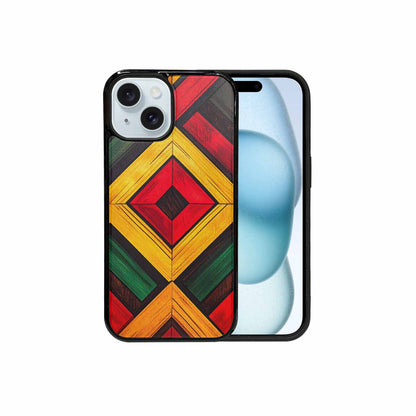 iPhone 15 Case — African Kente Cloth Inspired Pattern Geometric, Custom Phone Case