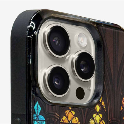 iPhone 15 Pro Max Case — Stained Glass Window Pattern Seamless Repeat, Custom Made Phone Cover