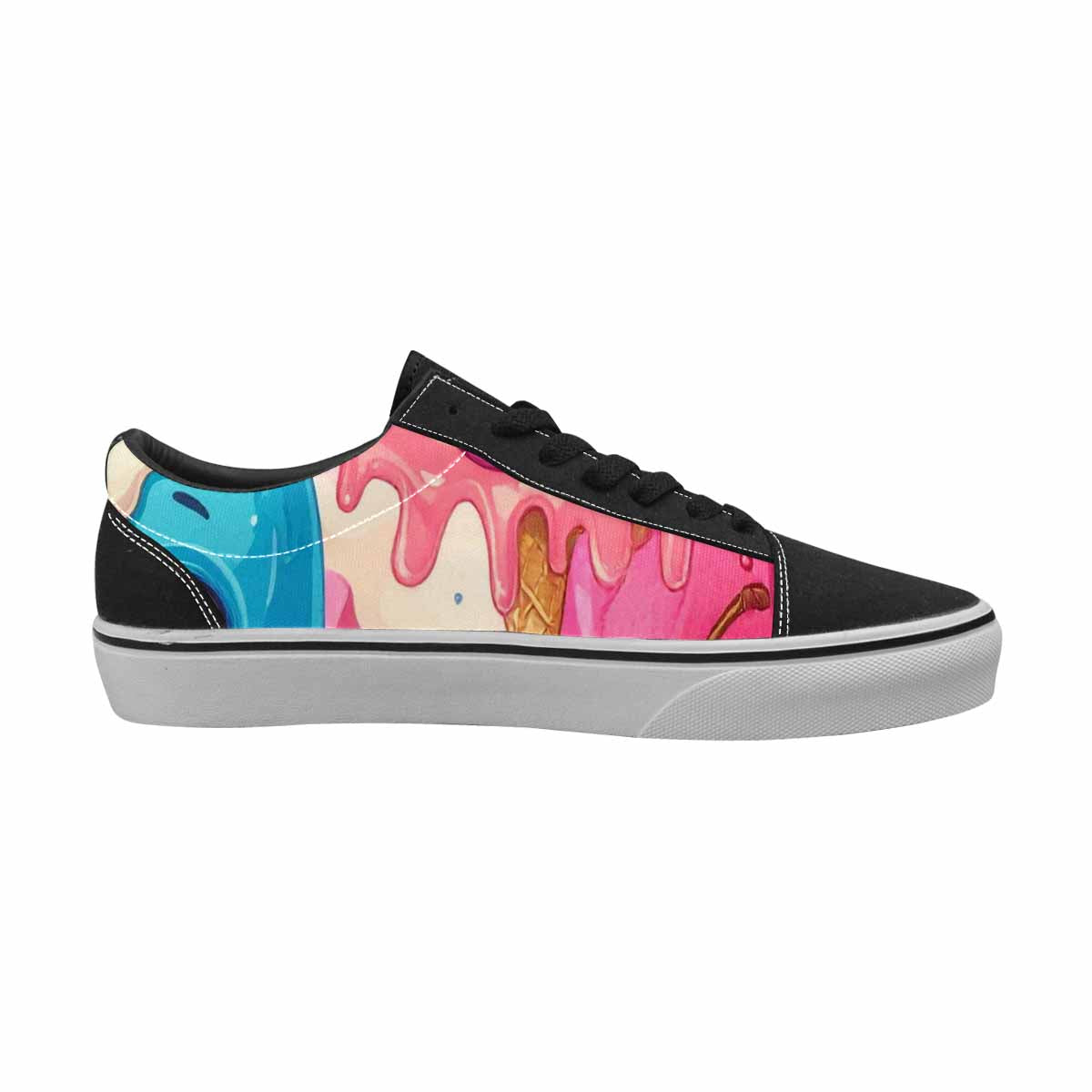 MEN'S Melting Icecream Monster Cherry Canvas Lace-Up Dreamcore Custom Sneakers