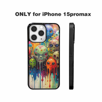 iPhone 15 Pro Max Case — Aliens Camomelting Aliens Patt E6l, Custom Art Phone Cover