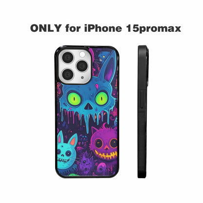 iPhone 15 Pro Max Case — Mixed Toxic Glow Creature Pattern Hundreds, Original Design Phone Case