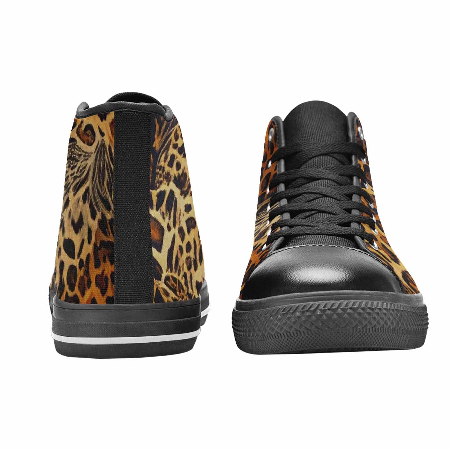 MEN'S Animal Print High Top Canvas Vibrant Chaos Custom Shoes