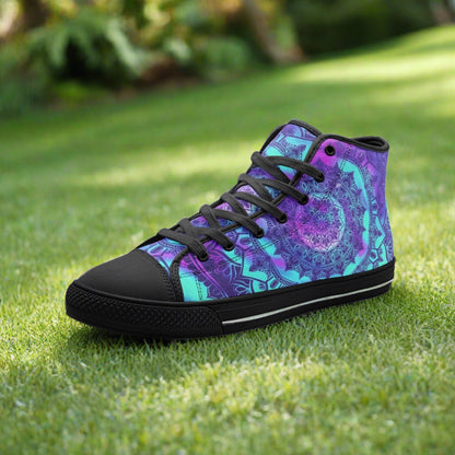 Celtic Silver Blue Vivid Bold Art - Freaky Shoes | Custom Art Sneakers