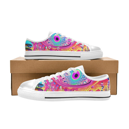 WOMEN'S Trippy Acid World Art Canvas Vibrant Chaos Sneakers